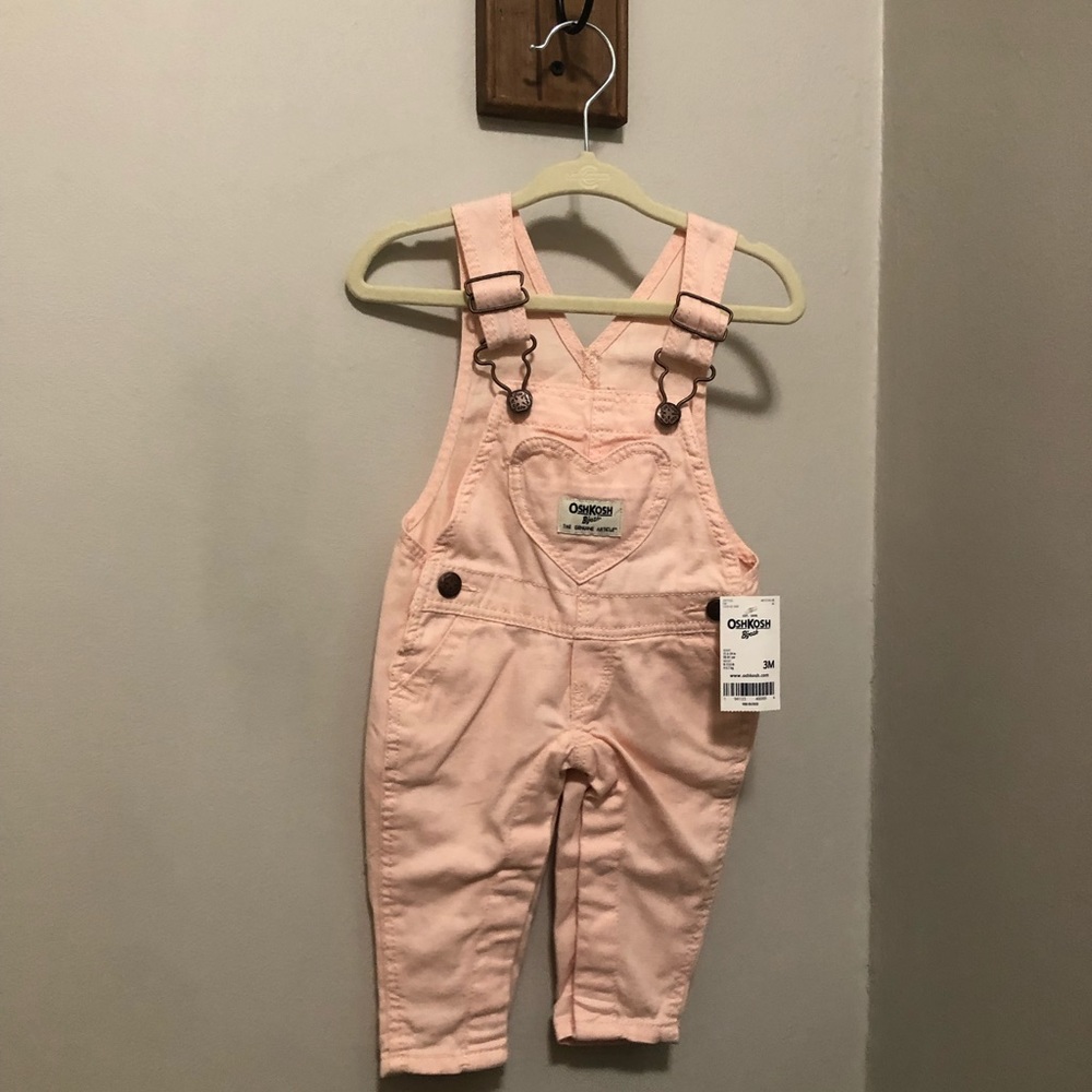 OshKosh B’gosh Pink Heart Baby Overalls